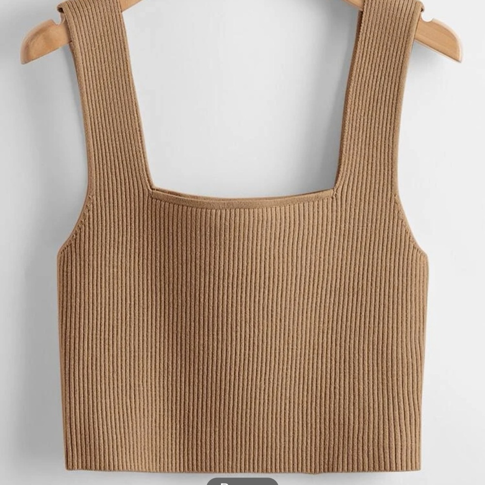 Solid rubbed knit cropped top NWT sz L